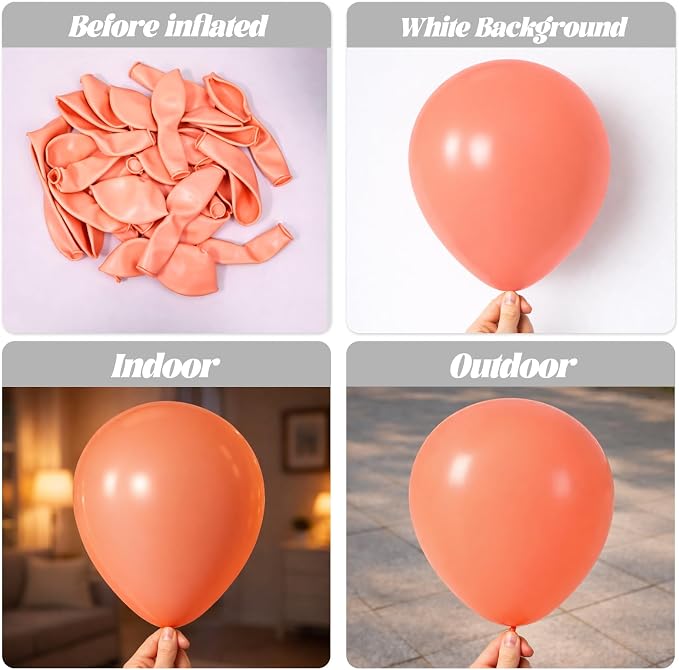 Voircoloria 90pack Peach Balloons Different Size 18/12/10/5 Inch Peach Balloon Garland Arch Kit for Graduation, Wedding, Birthday, Princess Theme Party, Baby Shower, Anniversary Party Decorations