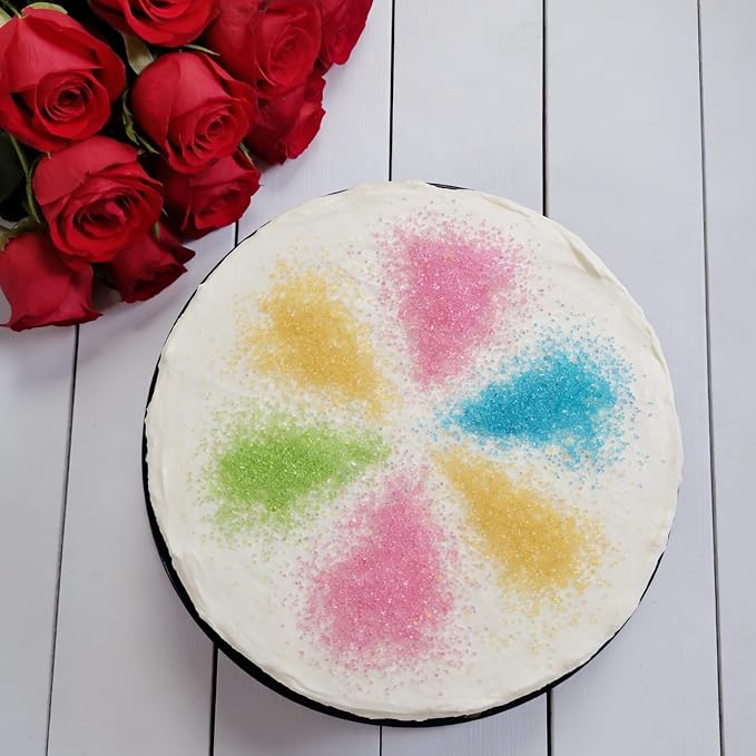 HeDeon&Rles Pink Yellow Blue Green Easter Sanding Sugar Crystals Edible Easter Sprinkle for Cake Decoration Icing Cookie Pancake Toppers Easter Christmas Valentines Day Supplies