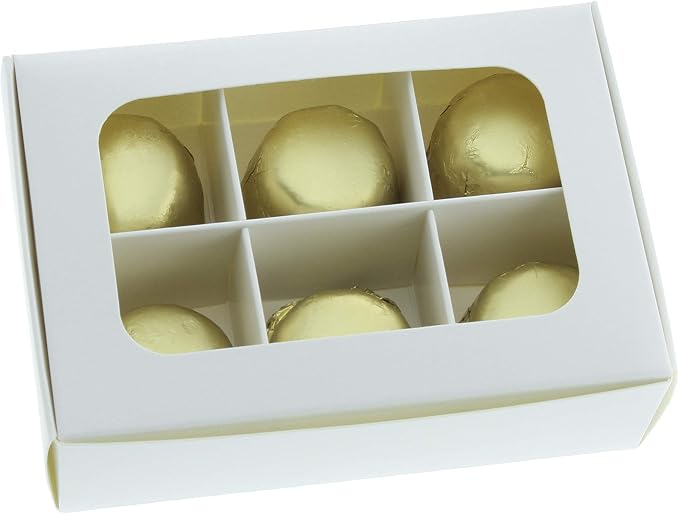 Treat Boxes - 20 ct 5 x 3.5 x 1.57 in Bakery Boxes with Windows and Dividers for Candy, Cookies, Cupcakes, or Bakery Desserts - Chocolate, Treats, and Baked Goods Packaging for Gifting