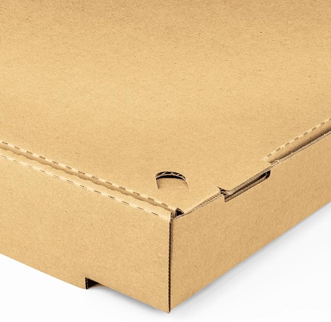 Karat Pizza Boxes 12" x 12" x 2" [50 Pack] Kraft Corrugated Boxes | Ventilated, Grease-Resistant, Durable for Pizza, Catering or Shipping Use