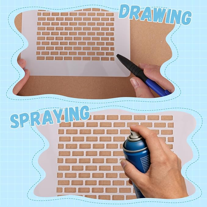 25 PCS Cookie Stencils Set, Reusable Baking Stencils with Checkered Heart Polka Dot Honeycomb Line Brick Star Patterns for Royal Icing Cake Decorating DIY Airbrush Templates for Cookies Coffee