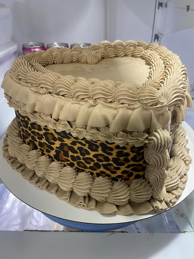 Dark Leopard Edible Icing Image Cake Border Strips Decoration Frosting Sheet Strips 3 Strips 2.5x10.5 Inchs per sheet