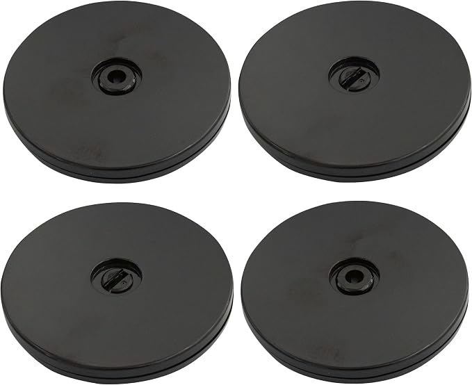 4 Pcs Black 4 inch Acrylic Lazy Susan Rotating Turntable Organizer Bearings - Round Swivel Plate for Spice Rack, Table, Cake, Kitchen Pantry