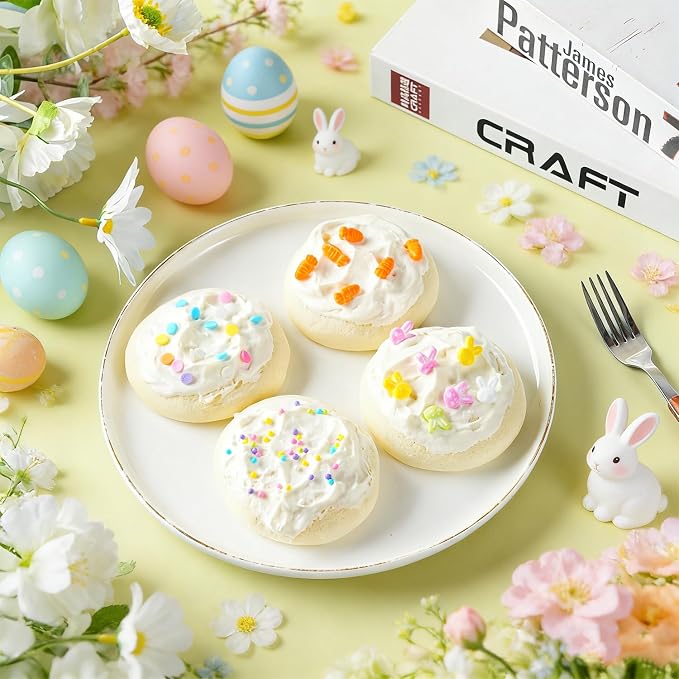 Easter Sprinkles Mix - 6.35oz Pastel Nonpareils Carrot Egg Bunny Sprinkles, Spring Sprinkles Confetti Sugar Rods, Rainbow Flowers for Cake Decorating, Cookies Baking Cake Ice Cream Cupcakes Topping
