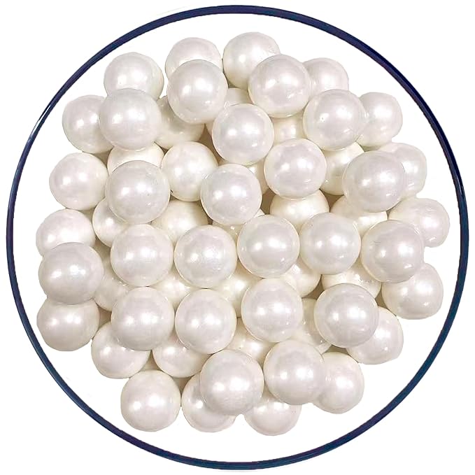 Sentovac 14mm White Pearl Sprinkles Large Edible Cake Decorating Sugar Candy Cookie Cake Cupcake Topper Ice Cream Baking Decorations Halloween Christmas Valentines Wedding Supplies