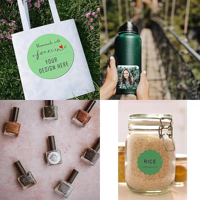 Custom Stickers for Weddings, Birthdays & Businesses - Personalized Labels with Your Logo - Waterproof, Fade and Heat Resistant - Pack of 100-1000 (Custom Text, 1 Inch)