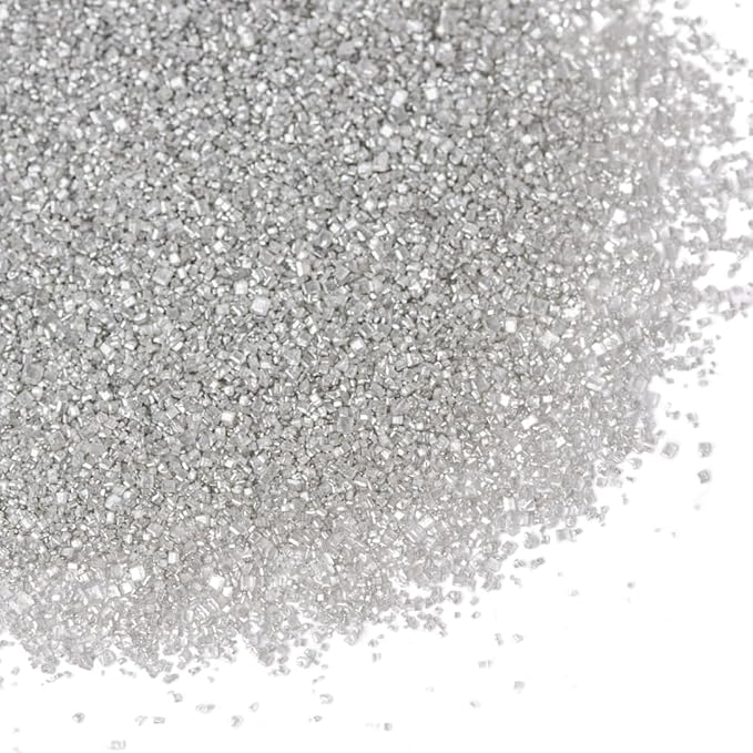 Sweets Indeed Silver Decorating Sugar – Metallic Silver Sanding Sugar Crystals for Baking & Decorating Cupcakes, Cookies, Cakes & Desserts – Wedding, Holiday & Party Topping – 5.11 ounces