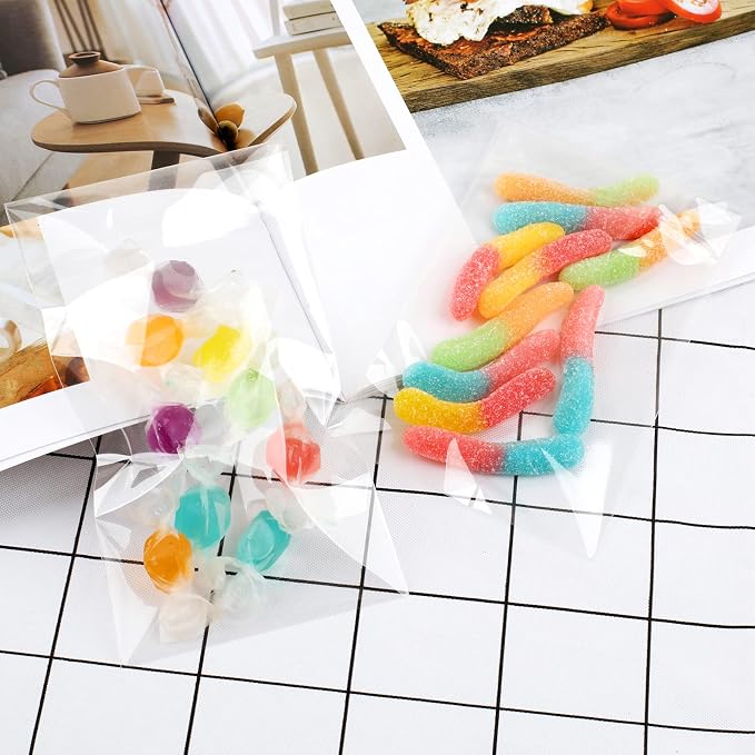 400 Pcs Cellophane Bags, 3x5" 2.8 Mils Cookie Bags for Packaging, Small Cellophane Bags Self Adhesive, Cello Bags Small Clear Plastic Bags for Candy, Dessert, Bakery,Jewelry, Crafts