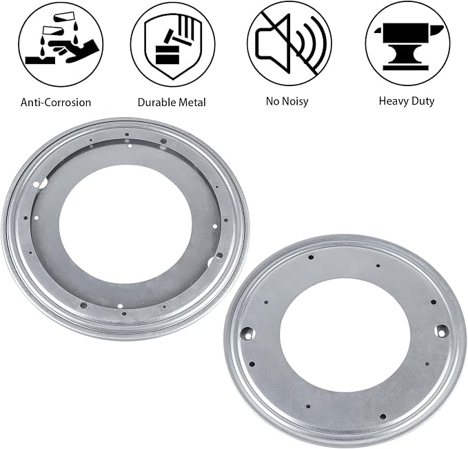 HSTECH 12 inch Lazy Susan, 800lbs Rotating Bearing Plate Heavy Duty for Rotating Table, Book Case, Serving Tray, Crafts Stand, Potted Plants, Shoe Rack(360˚ Rotation)