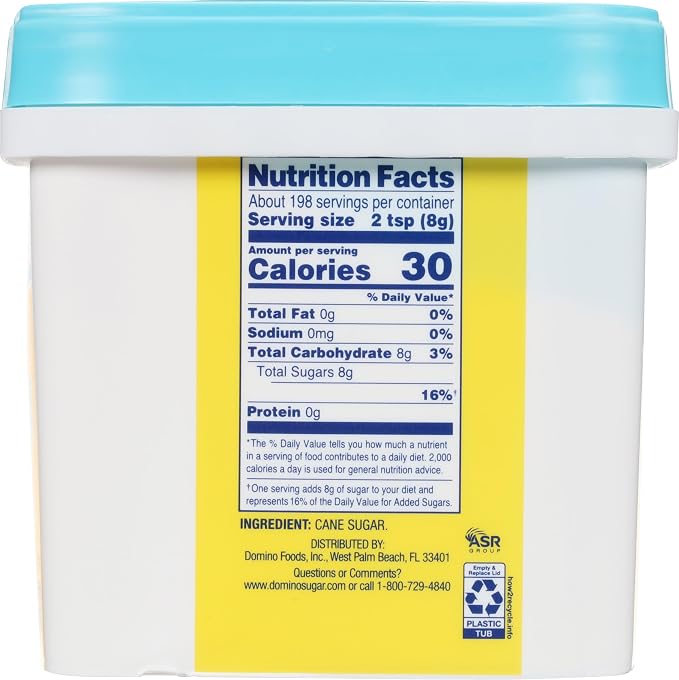 Domino® Pure Cane Ultrafine Granulated Baker's Sugar™, 3.5 lb Easy Baking Tub (Pack of 2) - Includes Bonus Recipe Card