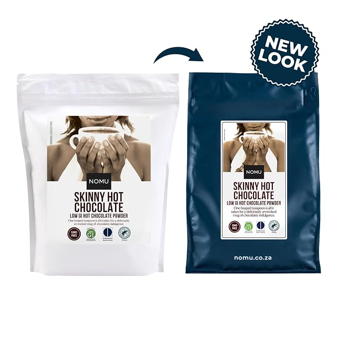 NOMU Skinny 60% Cocoa Hot Chocolate | 20 Calories only, Keto Diet Drink, Low GI, High Protein (2.2lb Bulk Bag)