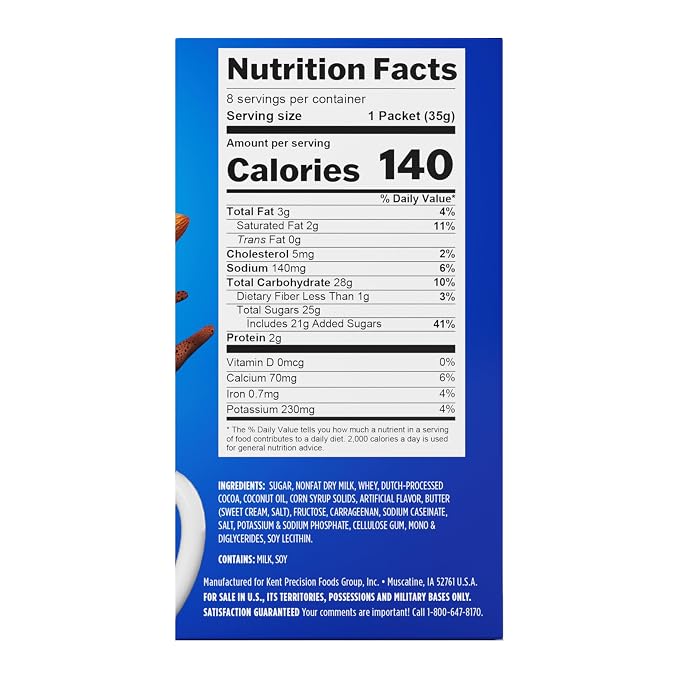 Candy Shop Cocoa ALMOND JOY Iced Cocoa Mix, 1.25oz, 8 Pack | Almond Joy cocoa mix with rich chocolate, coconut and almond flavor; just add water for smooth, creamy hot or iced drinks