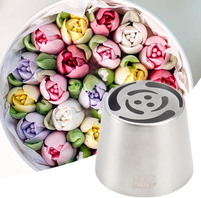 Extra Large Russian Piping Tips for Marshmallows Stainless Steel Flower Frosting Nozzles many styles Cake Decorating Baking tool for Buttercream, Cupcakes Cookies(SL10)