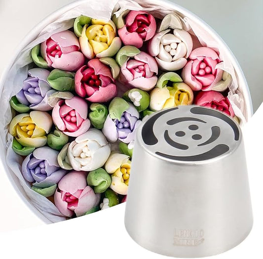 Extra Large Russian Piping Tips for Marshmallows Stainless Steel Flower Frosting Nozzles many styles Cake Decorating Baking tool for Buttercream, Cupcakes Cookies(SL10)