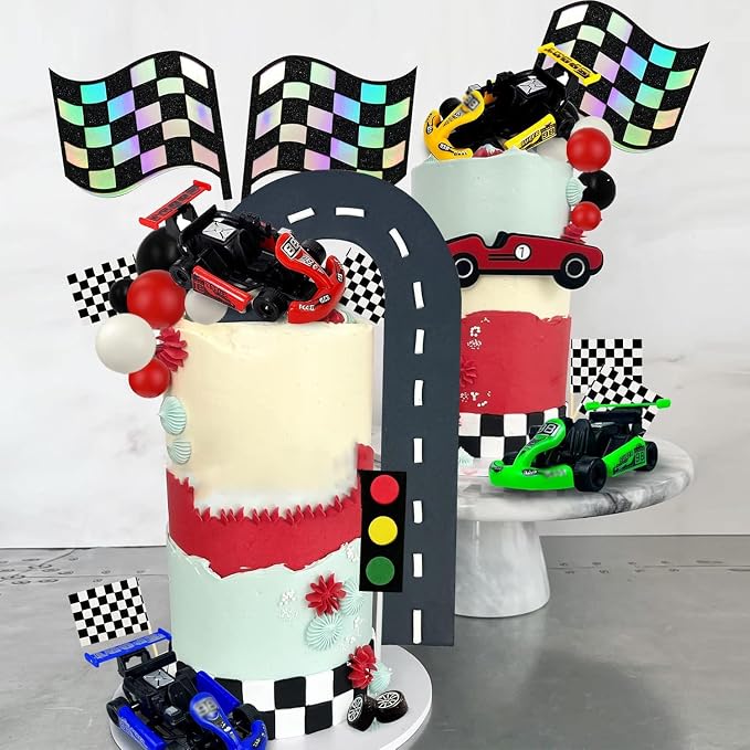 Racing Car Cake Decoration Car Cake Topper Racing Party Favors for Kids Birthday Supplies Baby Shower