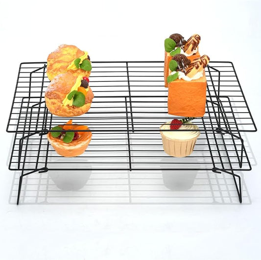 3 PCS Baking Cooling Rack, Stainless Steel, Stackable 15.7 x 9.8 inch Cooking Cooling Racks for Roasting Grilling