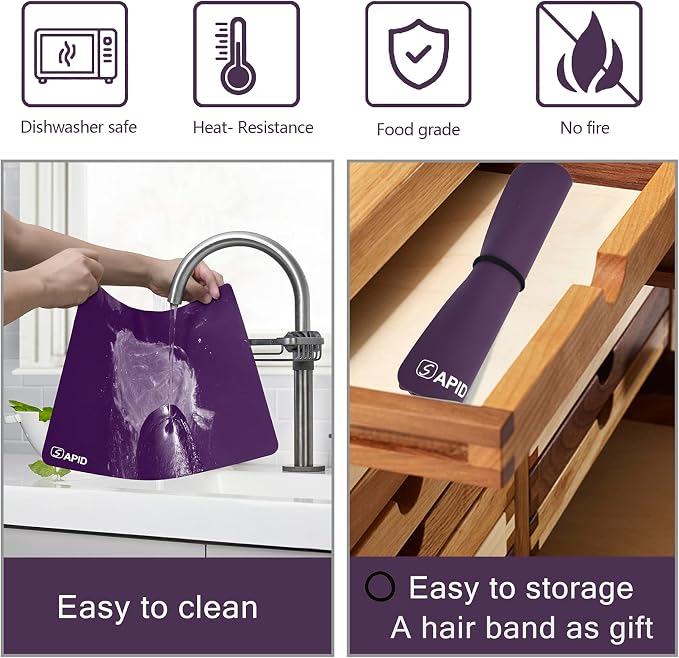 Sapid Extra Large Silicone Sheet for Crafts, Thick Silicone Jewelry Casting Mats, Nonstick Nonslip Silicon Mat for Epoxy Resin, Art Painting, Heat- Resistance Counter Mat (15.7"×23.6", Purple)