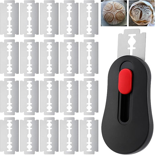 SUMAJU Magnetic Bread Lame with Extractable Blade - 20 Razor Blades,Dough Scoring Tool for Sourdough Breads baking & Bread Making Tools