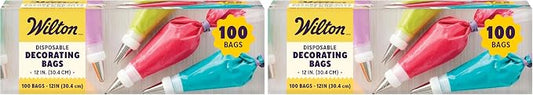 Wilton 12-Inch Disposable Cake Decorating Pastry Bags, 100-Count (Pack of 2)