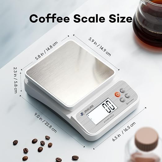 Large Kitchen Scale 5kg/11lbx0.1g Waterproof Digital Food Scale for Kitchen Rechargeable Food Weighing Scale Grams and Ounces with LCD Display USB Cord for Baking Cooking Weight Loss Meal Prep