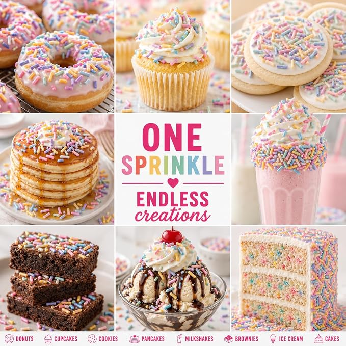 Confect Rainbow Sprinkles | Prism Party Custom Jimmies Blend | Multicolor Edible Toppings for Cake & Baking Decoration | Vegan, Gluten-Free, Nut-Free, Dairy-Free, Palm Oil-Free – 4.2 Oz