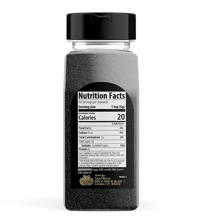 GranAroma Sanding Sugar, Decorative, Cookies & Sweets (White) (1.1 Pound) (Black)