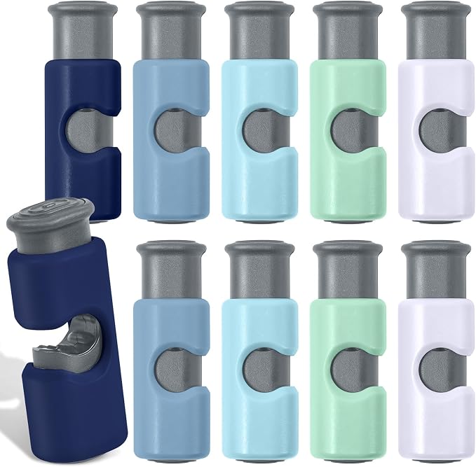 10 Pack Squeeze and Lock Bread Bag Clips, Reusable, Sturdy Plastic, Easy to Use, 5 Colors