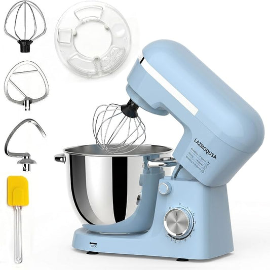 Stand Mixer, 6.5 Quart, 660W, Tilt-Head Food Mixer with 10+ Speeds, Stainless Steel, Multifunctional, for Bread Dough and Cake (Blue)