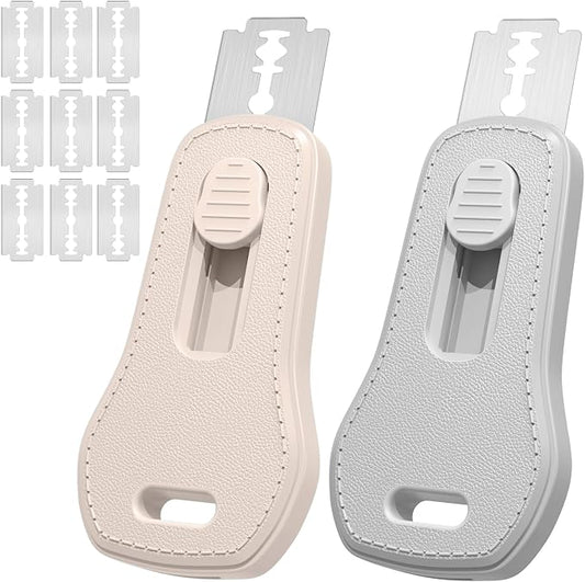 24SHEN Bread Lame, Sourdough Scoring Tool with Extractable & Magnetic, Sour Dough Tools Sourdough Cutter for Homemade Bread Making, Scoring Knife Include 5 Razor Blades-Beige & Gray