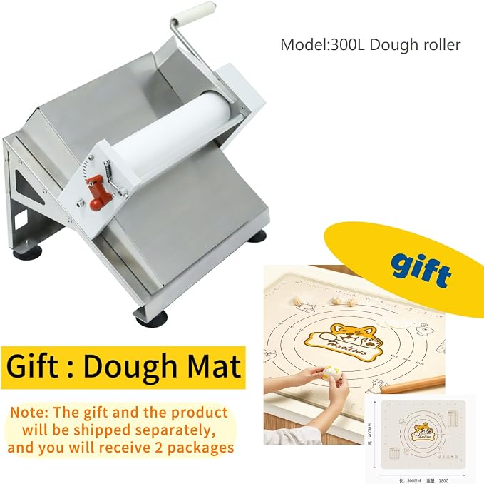 Manual Fondant Dough Sheeter, 12 inch Pastry Dough Roller, Croissant Baking Presser