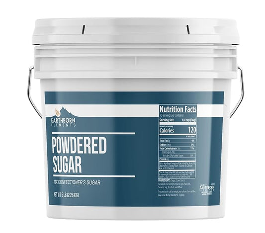 Earthborn Elements Powdered Sugar 1 Gallon Bucket, Baking Essential, Desserts & Candy (80 Ounce)
