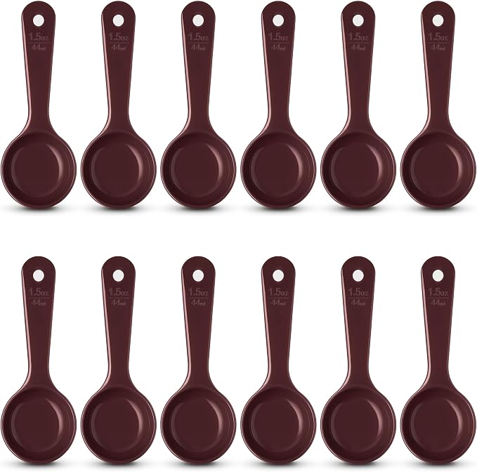 Carlisle FoodService Products Measure Miser Solid Measuring Spoon with Short Handle, 1.5 Ounces, Brown - (Pack of 12)