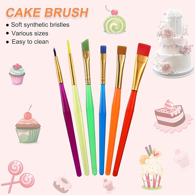 Patelai 57 Pcs Cake Decorating Tools, Cookie Fondant Modeling Set, Marshmallow Sculpting Brush and Fondant Modeling Tools for DIY Cake Sugar Gum Paste Decorating Supplies