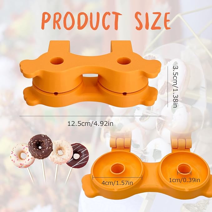Cake Pop Mold 2-in-1 Set, 3D Sphere & Circle Maker with Cutter and Pusher, for Home Baking, Birthday Parties, Wedding Desserts (Donut)