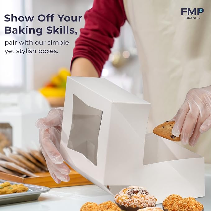 Fit Meal Prep 25 Pack Bakery Boxes with Window 6x6x4