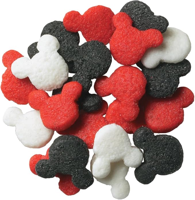DECOPAC Mickey Mouse Quins, 18oz, Fancy Sprinkles Shaped Like Mickey Mouse, Candy Sprinkles in Handheld Container, Edible Sprinkles For Celebration Cakes, Cupcakes, Cookies