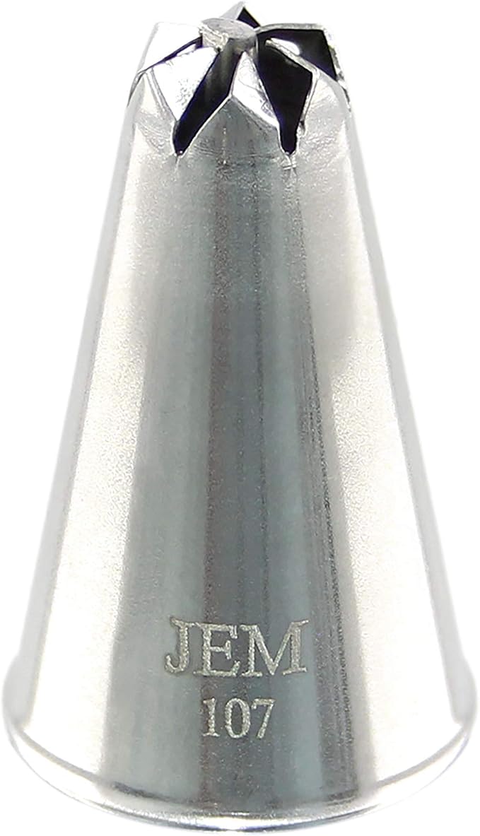 Jem Enterprises Drop Flower Piping Nozzle Cake Decorating Tip #107, Standard, Silver