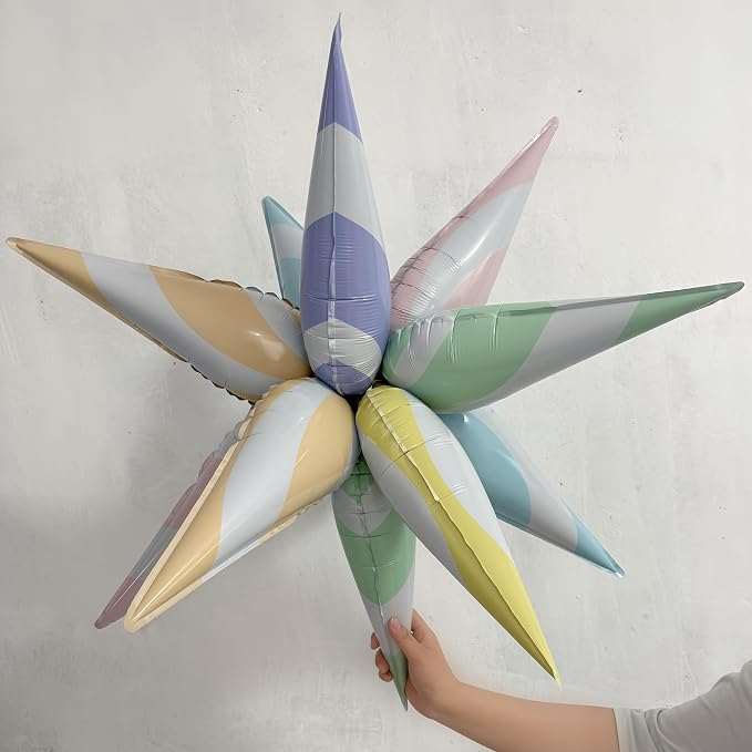 32 Inch Macaron Candy Star Balloons-6 Pastel Colors Swirl Foil Balloons for Spring Easter, Candyland Birthday, Summer Party, Christmas, Sweet Rainbow Party Decorations (Macaron 3 Pcs)