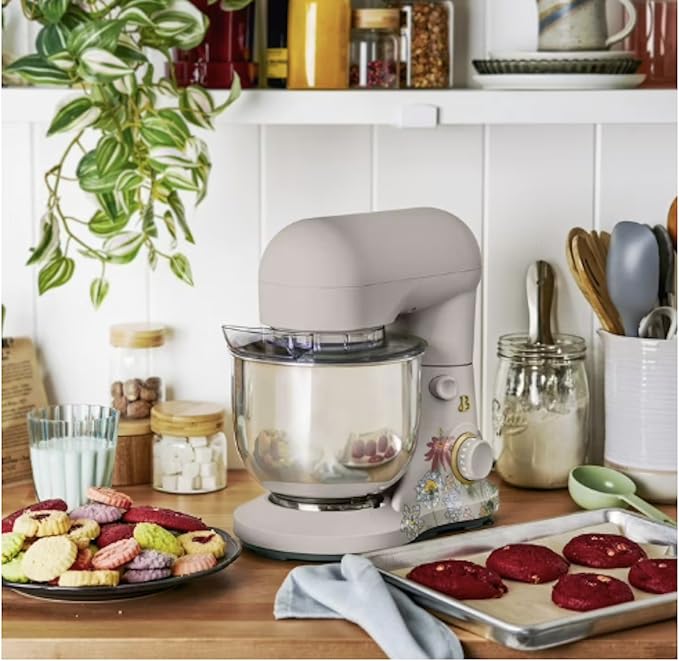 3.5 Qt Stand Mixer, with Flat Beater, Dough Hook, Whisk (Wildflower Porcini)