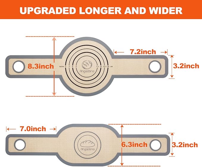 Silicone Bread Sling Oval and Round - Non-Stick & Easy Clean Reusable Oval Silicone Baking Mat for dutch oven. With Long Handles Sourdough Bread Baking mat tools supplier Liner (Gray)