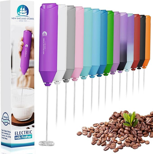 Powerful Milk Frother Handheld Foam Maker, Mini Whisk Drink Mixer for Coffee, Cappuccino, Latte, Matcha, Hot Chocolate, No Stand, Dark Orchid