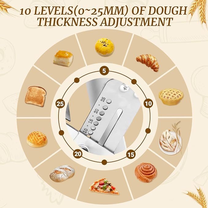 Manual Dough Sheeter 23.6"x12",Roller Machine,Commercial Folding Dough Maker with Carry Handle, Adjustable Thickness for Pizza, Pasta, Pastry