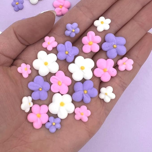 Royal Icing Blossoms | Mini Edible Flowers | Edible Roses | White Wedding Flowers | Cake Sprinkles | Bulk Sprinkle Mix | by Simply Sucré (162 Flowers, Fairy Blossoms)