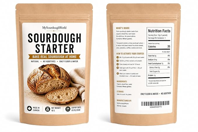 Dehydrated Sourdough Starter Culture – Natural Wild Yeast for Homemade Sourdough Bread – Easy Activation for Beginners – No Additives – MySourdoughWorld