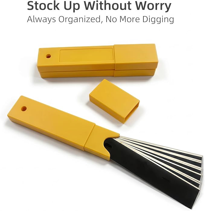 30 Pack 4 Inch Scraper Blades, High-Carbon Steel, with Storage Box | Stays Sharp Through Full Paint Jobs, 5× Wider Coverage, Fits Most 4-inch Scrapers, Safe on Glass Stovetops and Tiles
