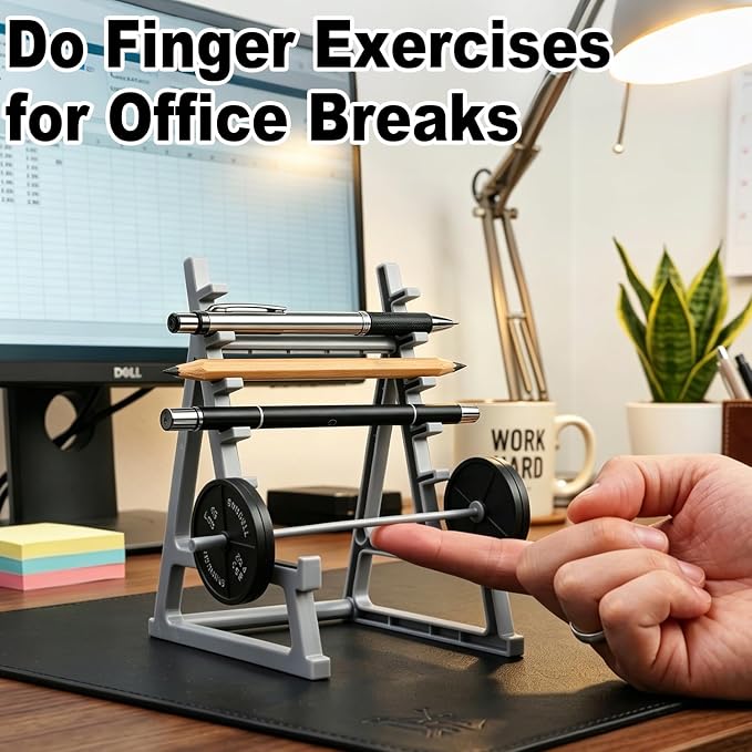 Squat Rack Pen Holder for Desk, Barbell Rack Pen Holder Gym-Themed Unique Office Desk Accessories, Funny Mini Weight Racks Pencil Holder Organizer Decor for Men Fitness Weightlifting Lovers