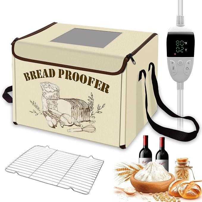 Bread Proofing Box with 3-Sided Heating - Digital Thermostat & Timer (50-113°F) for Perfect Sourdough, Pizza Dough, Yogurt Fermentation, Baking and Rising