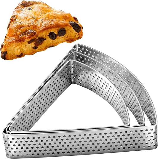 Scone Cutter Set of 3 (2.7, 3.1, 3.5 Inch) – Stainless Steel Fan-Shaped Biscuit Mold Triangle Cookie Cutter Baking Tool for Scones Pastries Desserts