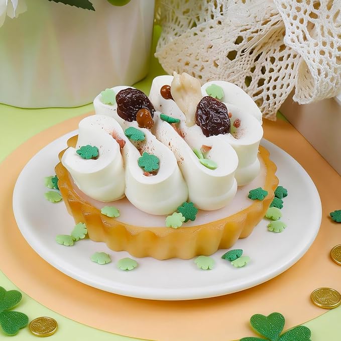 Green Sprinkles for Cake Decorating, 11Oz Spring St Patricks Day Sprinkles Edible with Jimmies, Nonpareils, Shamrock, Confetti, Sanding Sugar, Cupcake Ice Cream Donuts Baking Toppings