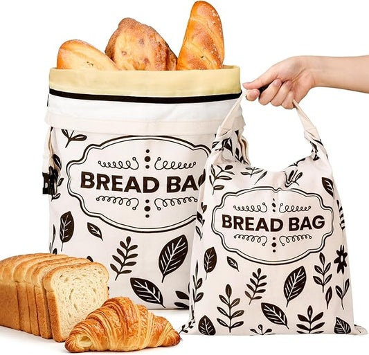 2 Pack XLarge Beeswax Bread Bags for Homemade Bread,16.75 x 13 Inch Reusable Sourdough Beeswax Bread Bags, Natural Cotton Bread Keeper to Lock in Freshness & Moisture–Eco-Friendly(Fresh)